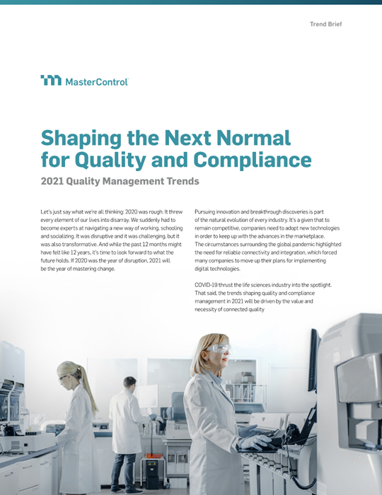 Shaping the Next Normal for Quality and Compliance