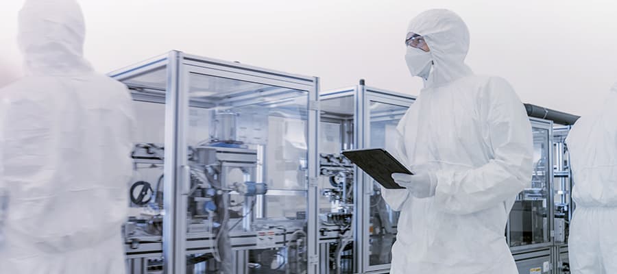 Life science manufacturing professional addressing digital transformation at a plant.