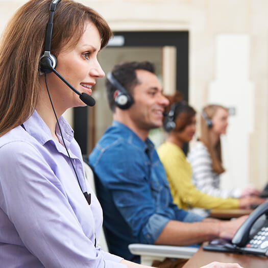 Customer support with headsets