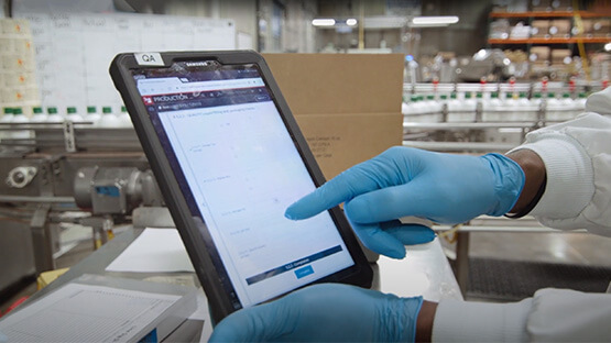 Manufacturing software on a tablet